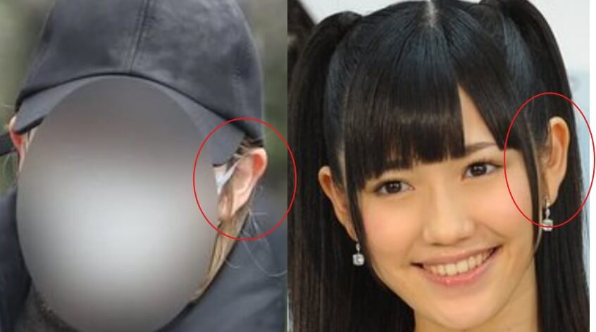 渡辺麻友の耳の画像比較